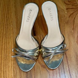 Metallic gold Bakers mule heels. Size 37.